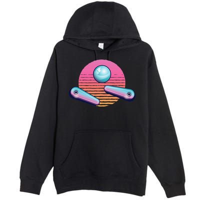 Pinball Arcade Game Machine 80s Retro Gamer Vintage Gaming Premium Pullover Hoodie