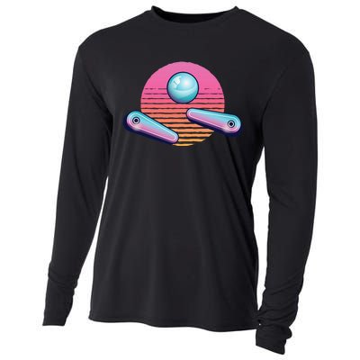 Pinball Arcade Game Machine 80s Retro Gamer Vintage Gaming Cooling Performance Long Sleeve Crew