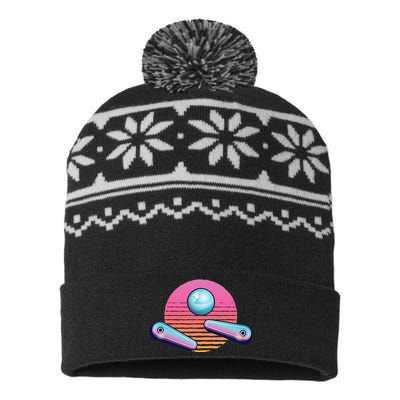 Pinball Arcade Game Machine 80s Retro Gamer Vintage Gaming USA-Made Snowflake Beanie