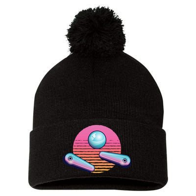 Pinball Arcade Game Machine 80s Retro Gamer Vintage Gaming Pom Pom 12in Knit Beanie