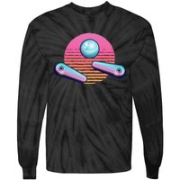 Pinball Arcade Game Machine 80s Retro Gamer Vintage Gaming Tie-Dye Long Sleeve Shirt