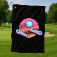 Pinball Arcade Game Machine 80s Retro Gamer Vintage Gaming Golf Towel