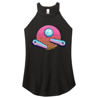Pinball Arcade Game Machine 80s Retro Gamer Vintage Gaming Women's Perfect Tri Rocker Tank