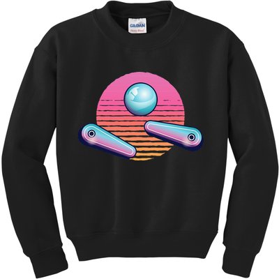 Pinball Arcade Game Machine 80s Retro Gamer Vintage Gaming Kids Sweatshirt