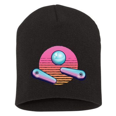 Pinball Arcade Game Machine 80s Retro Gamer Vintage Gaming Short Acrylic Beanie