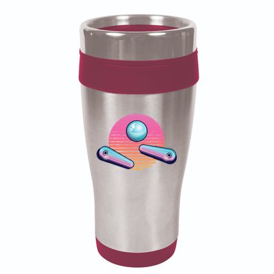 Pinball Arcade Game Machine 80s Retro Gamer Vintage Gaming 16oz Travel Tumbler