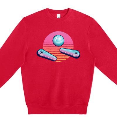 Pinball Arcade Game Machine 80s Retro Gamer Vintage Gaming Premium Crewneck Sweatshirt