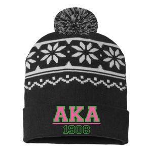 Pink And Green Aka 1908 USA-Made Snowflake Beanie