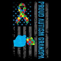 Proud Autism Grandpa American Flag Autism Awareness  Impact Tech Backpack