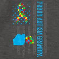 Proud Autism Grandpa American Flag Autism Awareness  Vector Backpack