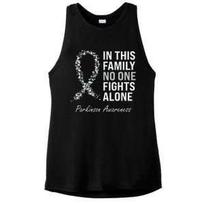 Parkinson Awareness Gray Ribbon Ladies PosiCharge Tri-Blend Wicking Tank