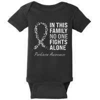 Parkinson Awareness Gray Ribbon Baby Bodysuit