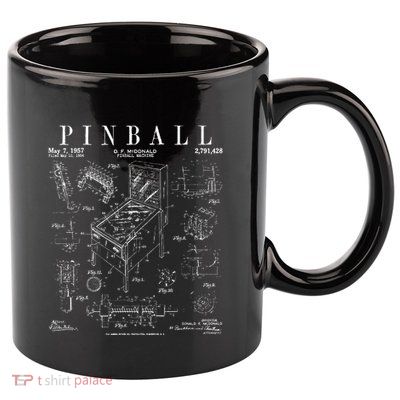 Pinball Arcade Gaming Machine Vintage Gamer Patent Print 11oz C Handle Ceramic Mug