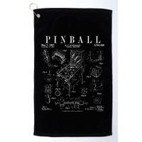 Pinball Arcade Gaming Machine Vintage Gamer Patent Print Golf Towel