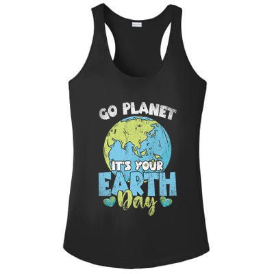 Planet Anniversary Go Planet Its Your Earth Day Ladies PosiCharge Competitor Racerback Tank
