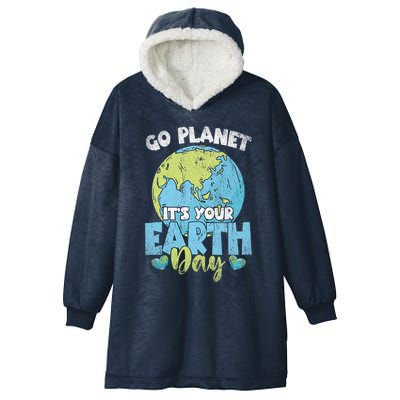 Planet Anniversary Go Planet Its Your Earth Day Hooded Wearable Blanket