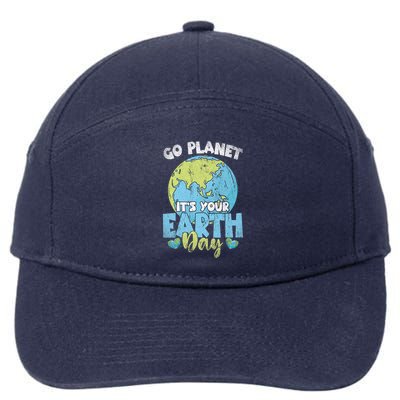 Planet Anniversary Go Planet Its Your Earth Day 7-Panel Snapback Hat