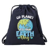 Planet Anniversary Go Planet Its Your Earth Day Drawstring Bag