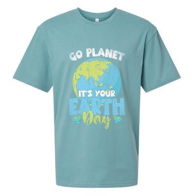 Planet Anniversary Go Planet Its Your Earth Day Sueded Cloud Jersey T-Shirt