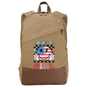 Patriotic American Girl 4th Of July Cotton Canvas Backpack