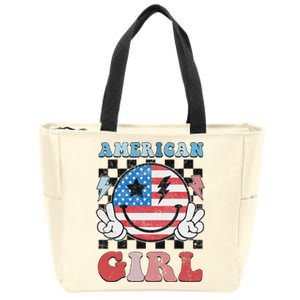 Patriotic American Girl 4th Of July Zip Tote Bag