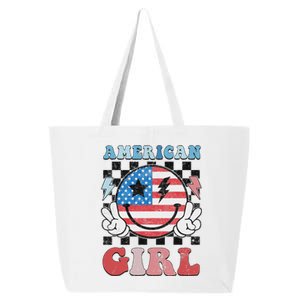 Patriotic American Girl 4th Of July 25L Jumbo Tote