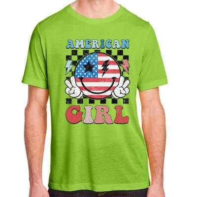 Patriotic American Girl 4th Of July Adult ChromaSoft Performance T-Shirt