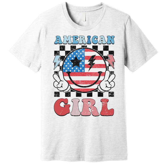 Patriotic American Girl 4th Of July Premium T-Shirt