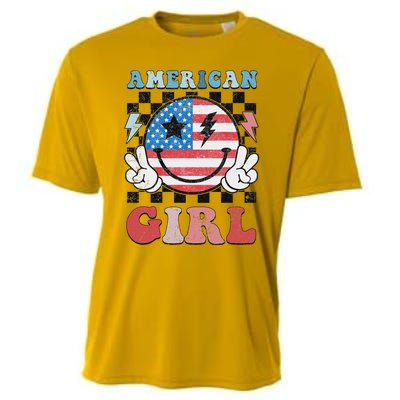 Patriotic American Girl 4th Of July Cooling Performance Crew T-Shirt