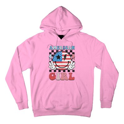 Patriotic American Girl 4th Of July Hoodie