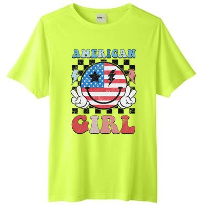 Patriotic American Girl 4th Of July Tall Fusion ChromaSoft Performance T-Shirt