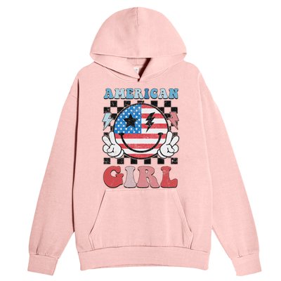 Patriotic American Girl 4th Of July Urban Pullover Hoodie