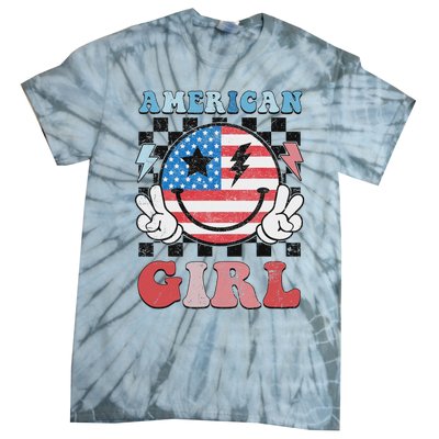 Patriotic American Girl 4th Of July Tie-Dye T-Shirt