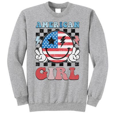 Patriotic American Girl 4th Of July Sweatshirt