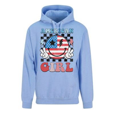 Patriotic American Girl 4th Of July Unisex Surf Hoodie