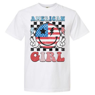 Patriotic American Girl 4th Of July Garment-Dyed Heavyweight T-Shirt