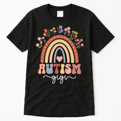 Proud Autism Gigi Rainbow Autism Warrior Gigi Grandma Meaningful Gift Tall T-Shirt