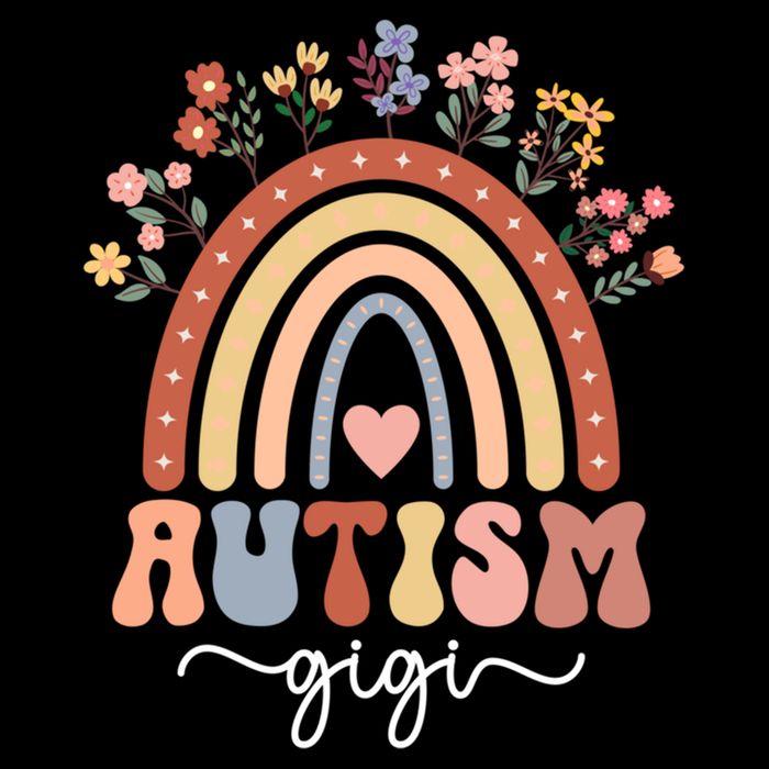 Proud Autism Gigi Rainbow Autism Warrior Gigi Grandma Meaningful Gift Drawstring Bag