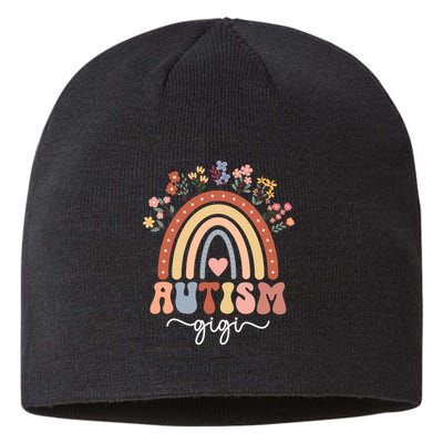 Proud Autism Gigi Rainbow Autism Warrior Gigi Grandma Meaningful Gift Sustainable Beanie