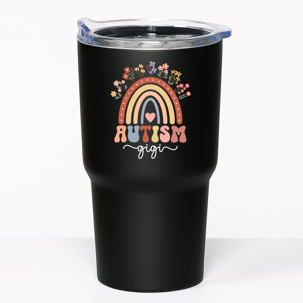 Proud Autism Gigi Rainbow Autism Warrior Gigi Grandma Meaningful Gift Tumbler