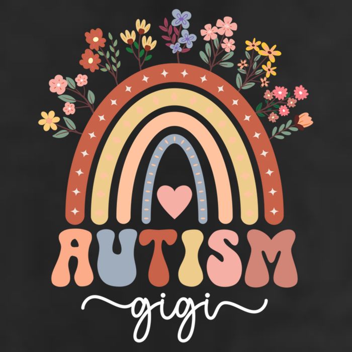 Proud Autism Gigi Rainbow Autism Warrior Gigi Grandma Meaningful Gift Golf Towel