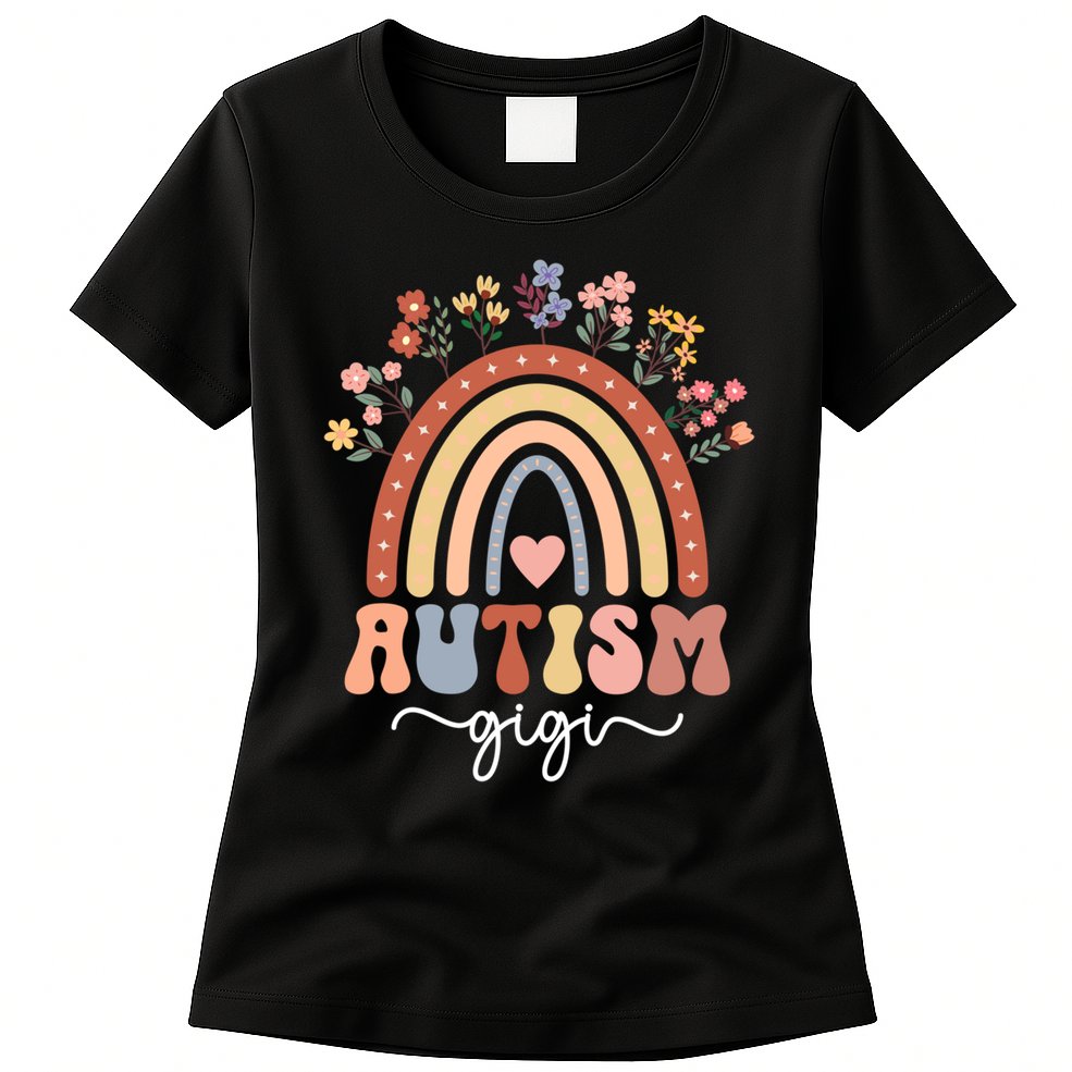 Proud Autism Gigi Rainbow Autism Warrior Gigi Grandma Meaningful Gift Womens T-Shirt