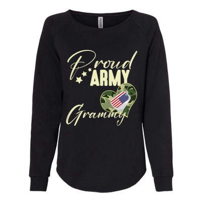 Proud Army Grammy Camouflage Dog Tag Usa American Flag Womens California Wash Sweatshirt