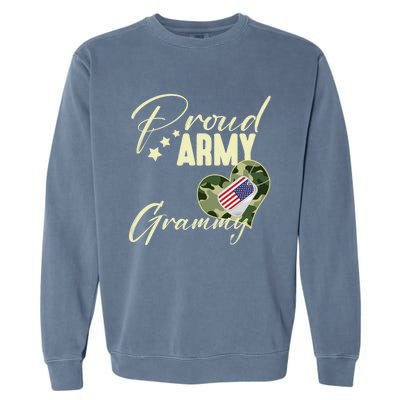 Proud Army Grammy Camouflage Dog Tag Usa American Flag Garment-Dyed Sweatshirt