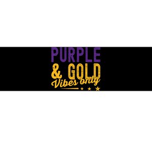 Purple And Gold Vibes Only Game Day For High School Football Bumper Sticker