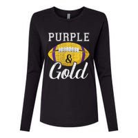 Purple And Gold Game Day Group Purple and Gold Vibes Womens Cotton Relaxed Long Sleeve T-Shirt