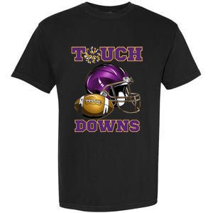 Purple And Gold Football Game Touchdown High School Matching Garment-Dyed Heavyweight T-Shirt