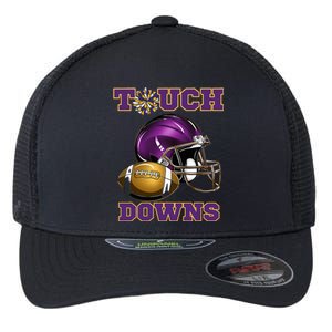 Purple And Gold Football Game Touchdown High School Matching Flexfit Unipanel Trucker Cap