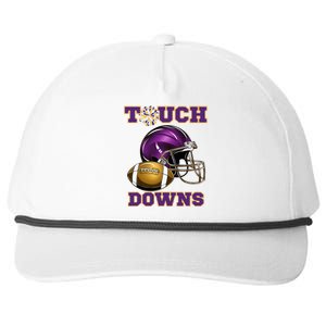 Purple And Gold Football Game Touchdown High School Matching Snapback Five-Panel Rope Hat