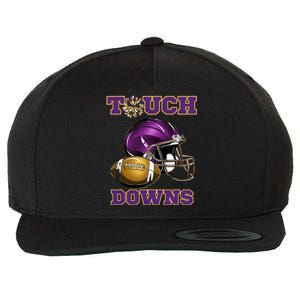 Purple And Gold Football Game Touchdown High School Matching Wool Snapback Cap